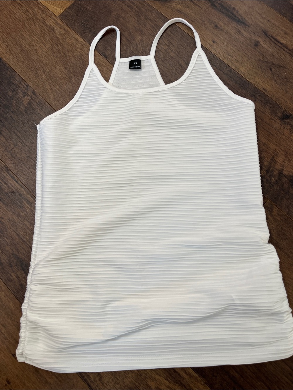 Women’s XS White  Textured Ribbed Cami Tank Top